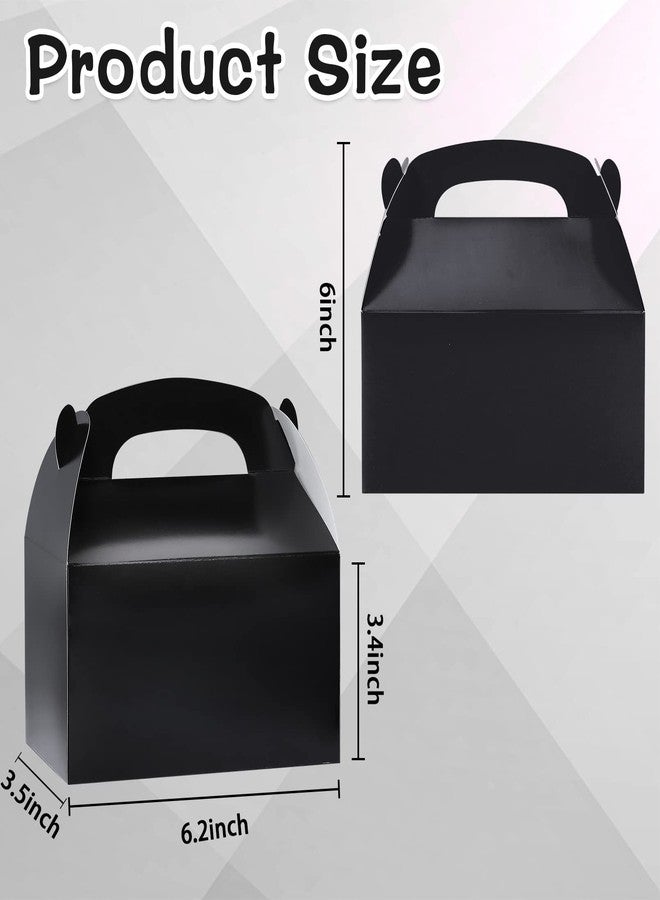 JEFHOMKIT 24Pcs Gable Boxes,Black Gable Candy Treat Boxes,Party Favor Treat Boxes,Goodie Gift Boxes for Party Favor,Paper Gable Gift Boxes with Handle for Birthday Party Wedding Baby Shower,6.2x3.5x3.4In(Black) - Image 3